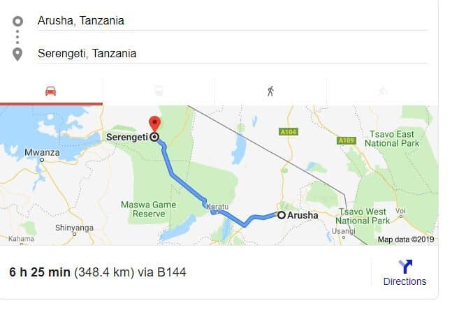 Distance From Arusha To Serengeti National Park
